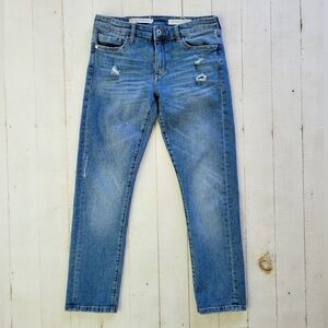 Anthropologie Pilcro Jeans Size 27 Slim Boyfriend Crop Womens Distressed Denim